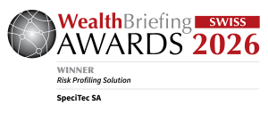 SpeciTec SA named winner for Risk Profiling Solution at the WealthBriefing Swiss Awards 2026.